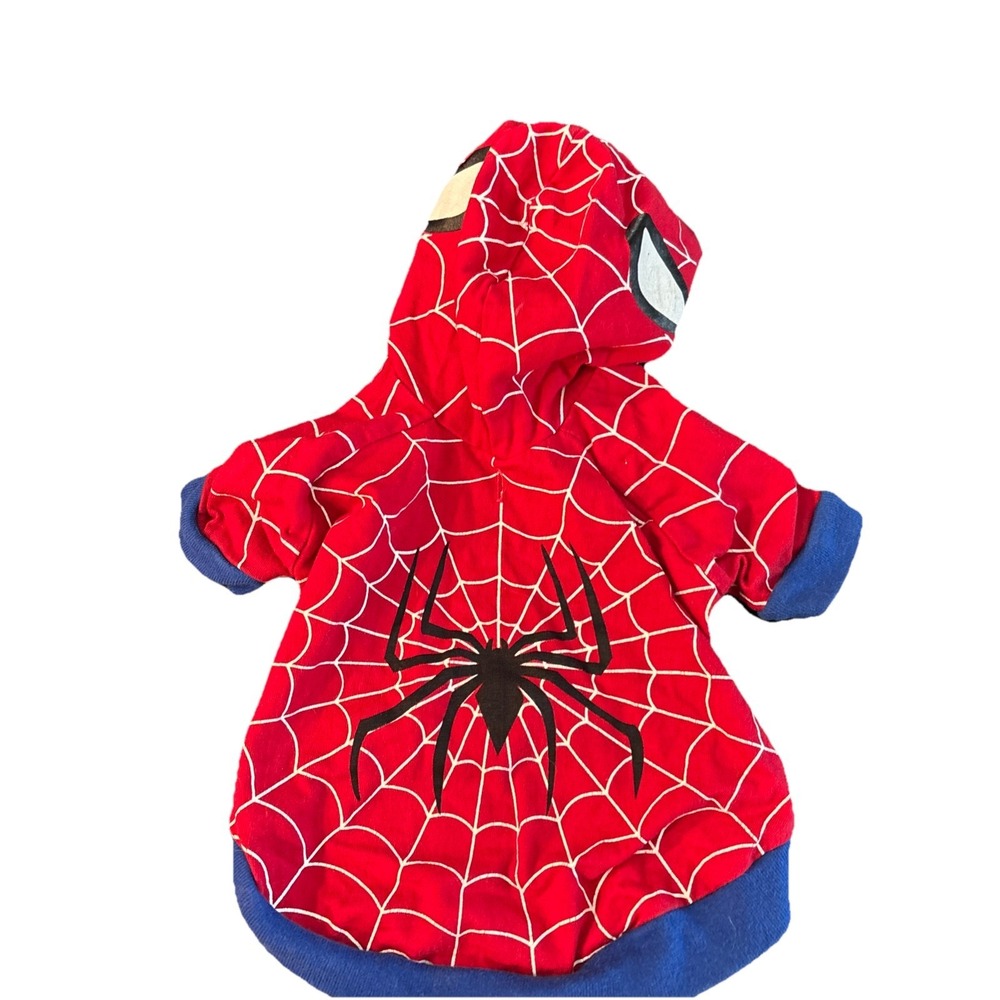 Marvel  Spider-Man Pet Costume Size XS Hooded Spider Man Leash Hole